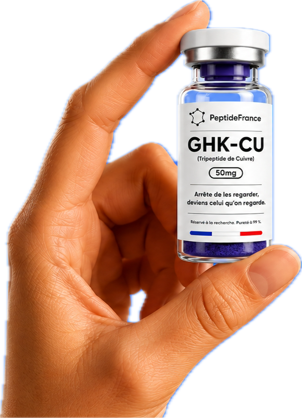 Peptide GHK-CU tenu à la main
